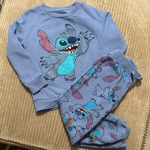 Disney Blue and Gray Stitch Sweatsuit Set 5/6